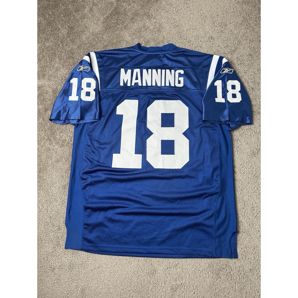 VINTAGE Mens Jersey Reebok #18 PEYTON MANNING REEBOK Indianapolis Colts, Size 52